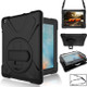 360 Degree Rotation Silicone Protective Cover with Holder and Hand Strap and Long Strap for iPad 5 / iPad Air(Black)