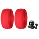 WEST BIKING YP1602782 Bicycle Bells With Supernouncing EVA Back Rubber Band Bell Combination Set(Red Tape + Black Bell)