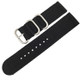 Washable Nylon Canvas Watchband, Band Width:22mm(Black with Silver Ring Buckle)