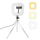 XWJ-D35B 28cm Dimmable LED Square Light With Tripod Net Red Live Fill Light Mobile Phone Bracket