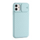 For iPhone 11 Pro Max Sliding Camera Cover Design Twill Anti-Slip TPU Case(Light Blue)