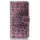 For iPhone 11  Leopard Flip Stand Mobile Phone Case with Lanyard Card Slot Photo Frame(Rose Gold)
