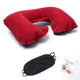 2 PCS 3 in 1 Outdoor Travel PVC Flocking Inflatable U-Pillow & Car Travel Soundproof Earbuds & Blackout Blind Set, Random Color Delivery