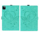 Love Butterfly Pattern Horizontal Flip Leather Case with Holder & Sleep / Wake-up Function For iPad Pro 12.9 (2020) (2021)(Green)