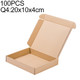 100 PCS Kraft Paper Shipping Box Packaging Box, Size: Q4, 20x10x4cm