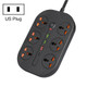 T21 PD3.0 + QC3.0 Multi Hole Row Plug 3000W High Power Socket, US Plug(Black)