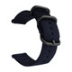 Washable Nylon Canvas Watchband, Band Width:24mm(Dark Blue with Black Ring Buckle)