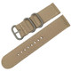 Washable Nylon Canvas Watchband, Band Width:24mm(Khaki with Silver Ring Buckle)