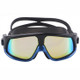 Colorful Large Frame Electroplating Anti-fog Silicone Swimming Goggles for Adults (Blue + Black)