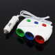 ELENO Y-071 120W / 5V / 3.1A 1 to 3 Car Cigarette Socket with 2 USB Ports for Charging, Cable Length: 80cm(White)