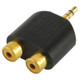 RCA Female to 3.5mm Male Jack Audio Y Adapter(Black)