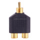 RCA plug to 2x RCA Sockets (Gold Plated)