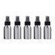 5 PCS Refillable Glass Fine Mist Atomizers Aluminum Bottle, 50ml(Black)