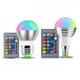 3W RGB LED Bulb 16 Color Magic Night Lamp Dimmable Stage Light with 24-keys Remote Control E14