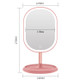 Smart LED Makeup Mirror With Lamp Desktop Makeup Light Makeup Small Mirror, Style:Three Color Light(Pink)