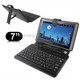 7 inch Universal Tablet PC Leather Tablet Case with USB Plastic Keyboard(Black)