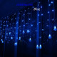 3.5M 96 Leds Curtain Christmas Tree Icicle String Lights Fairy Lights Christmas New Year Lights Wedding Party Decoration, Wattage:110V US Plug(Warm White)