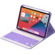 HK006 Square Keys Detachable Bluetooth Keyboard Leather Tablet Case with Holder for iPad mini 6(Light Purple)