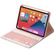 HK006 Square Keys Detachable Bluetooth Keyboard Leather Tablet Case with Holder for iPad mini 6(Pink)