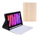 A06B Ultra-thin Detachable Bluetooth Keyboard Leather Tablet Case with Pen Slot & Holder for iPad mini 6(Gold)