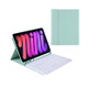 A06B Ultra-thin Detachable Bluetooth Keyboard Leather Tablet Case with Pen Slot & Holder for iPad mini 6(Light Green)