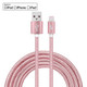 YF-MX04 3m 2.4A MFI Certificated 8 Pin to USB Nylon Weave Style Data Sync Charging Cable For iPhone 11 Pro Max / iPhone 11 Pro / iPhone 11 / iPhone XR / iPhone XS MAX / iPhone X & XS / iPhone 8 & 8 Plus / iPhone 7 & 7 Plus (Rose Gold)