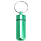 10 PCS Portable Sealed Waterproof Aluminum Alloy First Aid Pill Bottle with Keychain(Green )