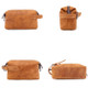 6465 Men Leather Multifunctional Travel Toiletries Storage Clutch(Yellow Brown)