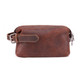 6465 Men Leather Multifunctional Travel Toiletries Storage Clutch(Chocolate Color)