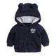 Winter Baby Cartoon Animal Shape Cashmere Coat Plus Velvet Padded Hoodie, Suitable Age:6 M(Navy Blue)