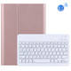 DY-M10ReL 2 in 1 Removable Bluetooth Keyboard + Protective Leather Tablet Case with Holder for Lenovo Tab M10 FHD REL(Rose Gold)