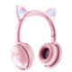 BK9 HiFi 7.1 Surrond Sound Cat Claw Luminous Cat Ear Bluetooth Gaming Headset with Mic(Pink)