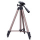 WT3130 Portable Camera Tripod Stand with Rocker Arm for DSLR Camera Camcorder(Brown)