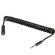 3.5mm Male to Female Jack Coiled Earphone Cable / Spring Cable, Length: 20cm (can be extended up to 80cm)(Black)