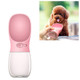 Portable Pet Dog Water Bottle Small Large Dog Travel Puppy Cat Drinking Water Bowl Outdoor Pet Water Dispenser Feeder Pet Supplies, Size:550 ml(Pink)