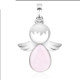 Women Angel Wings Pendants Natural Crystal Stone Necklaces(Opal)