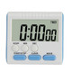 Kitchen Timer 24 Hours Digital Alarm Clock LCD Screen Magnetic Backing for Cooking Baking(Blue)