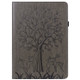 For Samsung Galaxy Tab S2 9.7 Tree & Deer Pattern Pressed Printing Horizontal Flip PU Leather Case with Holder & Card Slots(Grey)