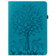 For Samsung Galaxy Tab S2 9.7 Tree & Deer Pattern Pressed Printing Horizontal Flip PU Leather Case with Holder & Card Slots(Blue)
