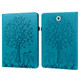 For Samsung Galaxy Tab S2 9.7 Tree & Deer Pattern Pressed Printing Horizontal Flip PU Leather Case with Holder & Card Slots(Blue)