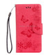 For Motorola Moto G5 Plus Pressed Flowers Butterfly Pattern Horizontal Flip Leather Case with Holder & Card Slots & Wallet(Red)