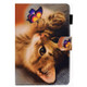 For Samsung Galaxy Tab A 8.0 / T350 Colored Drawing Stitching Horizontal Flip Leather Case with Holder & Card Slots & Sleep / Wake-up Function(Butterfly Cat)