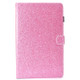 For Galaxy Tab A 10.5 T590 Varnish Glitter Powder Horizontal Flip Leather Case with Holder & Card Slot(Pink)