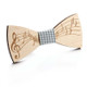 Men Musical Note Pattern Wooden Bow-knot Bow Tie(Small Grid Gray)