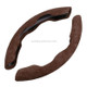 Car Universal Suede Steering Wheel Cover (Coffee)