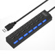 7 Ports USB Hub 2.0 USB Splitter High Speed 480Mbps with ON/OFF Switch / 7 LEDs(Black)