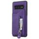 For Galaxy S10 Solid Color Double Buckle Zipper Shockproof Protective Case(Purple)