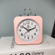 2 PCS Lazy Silent Small Alarm Clock Office Home Desktop Clock(Pink)