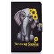 For Amazon Kindle Fire HD 10 (2015) / (2017) / (2019) Electric Pressed TPU Colored Drawing Horizontal Flip Leather Case with Holder & Pen Slot(Flower Elephant)