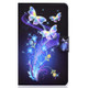 For Amazon Kindle Fire HD 10 (2015) / (2017) / (2019) Electric Pressed TPU Colored Drawing Horizontal Flip Leather Case with Holder & Pen Slot(Butterflies Flower)